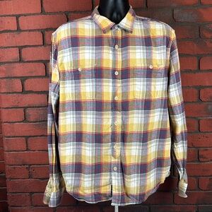 Lucky Brand Los Angeles Plaid Mens Flannel Casual Button Down‎ Shirt XL